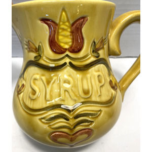 Vintage 70's Los Angeles Pottery Ceramic Golden Yellow Harvest Syrup Pitcher